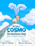 Cover art depicting Cosmo the sheep, symbolizing the Aries zodiac sign, with a backdrop of rolling hills and clouds.